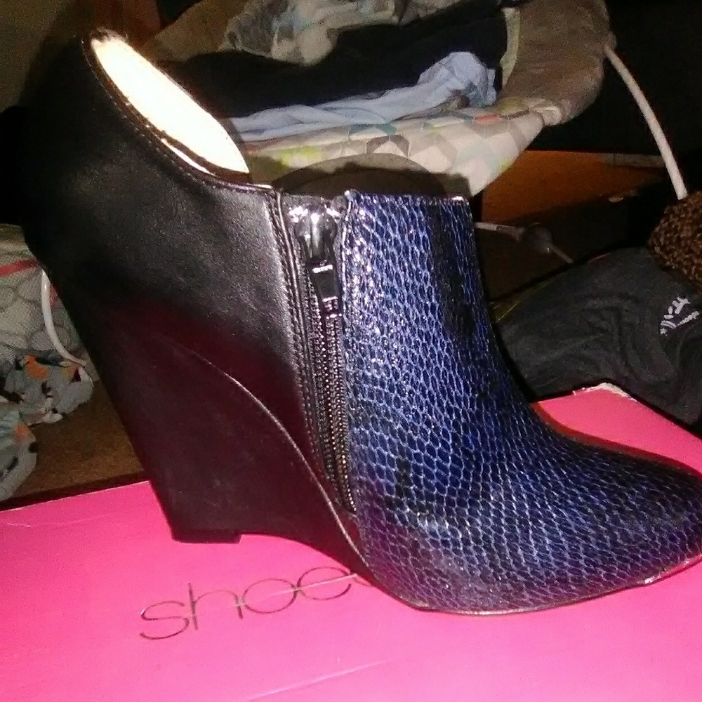 Snake print booties